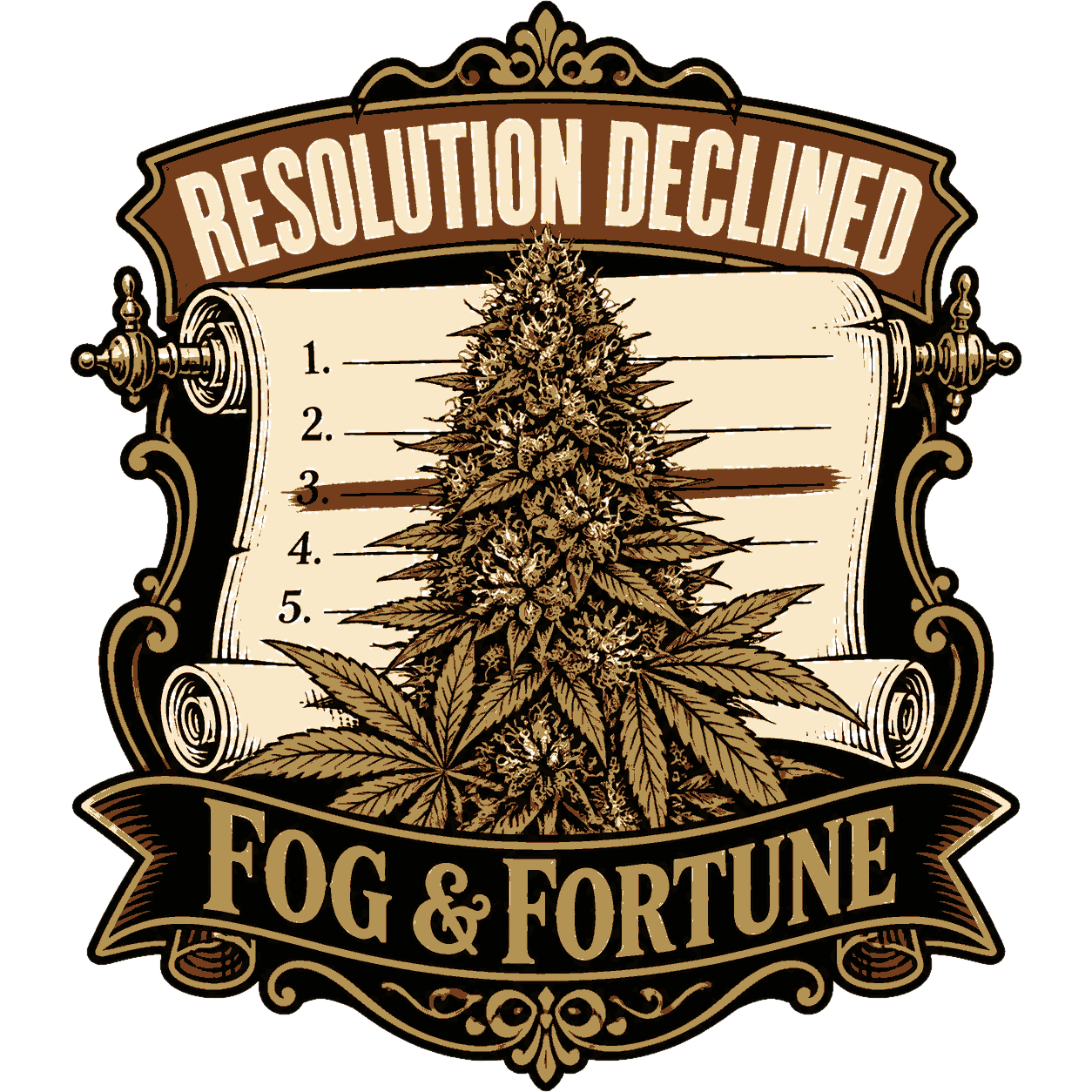 Take 2 for ['An Ornate Scroll Of New-Year Resolutions With One Item Firmly Crossed Out.'] — Morning Ritual #1 — click to enlarge
